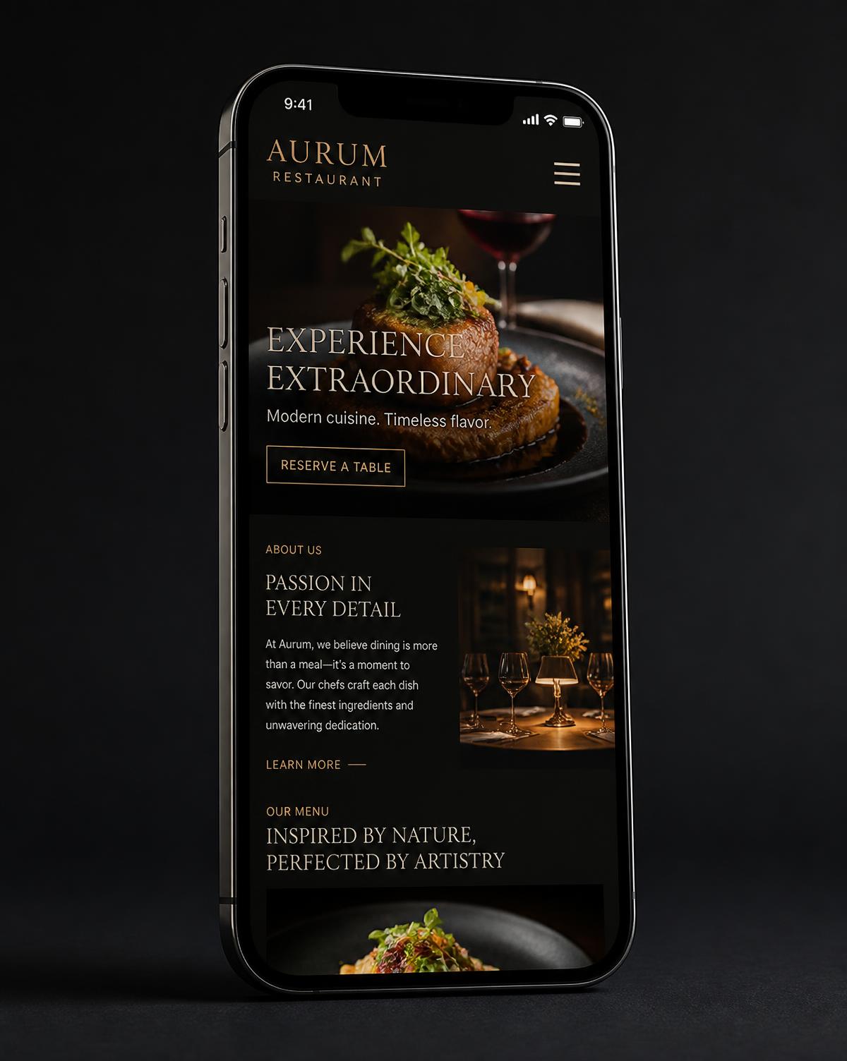 Exemple de site web premium pour un restaurant